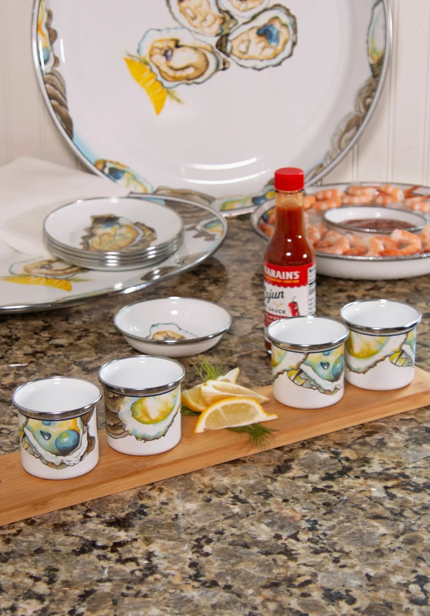 Oyster Appetizer Plates - Set of 4