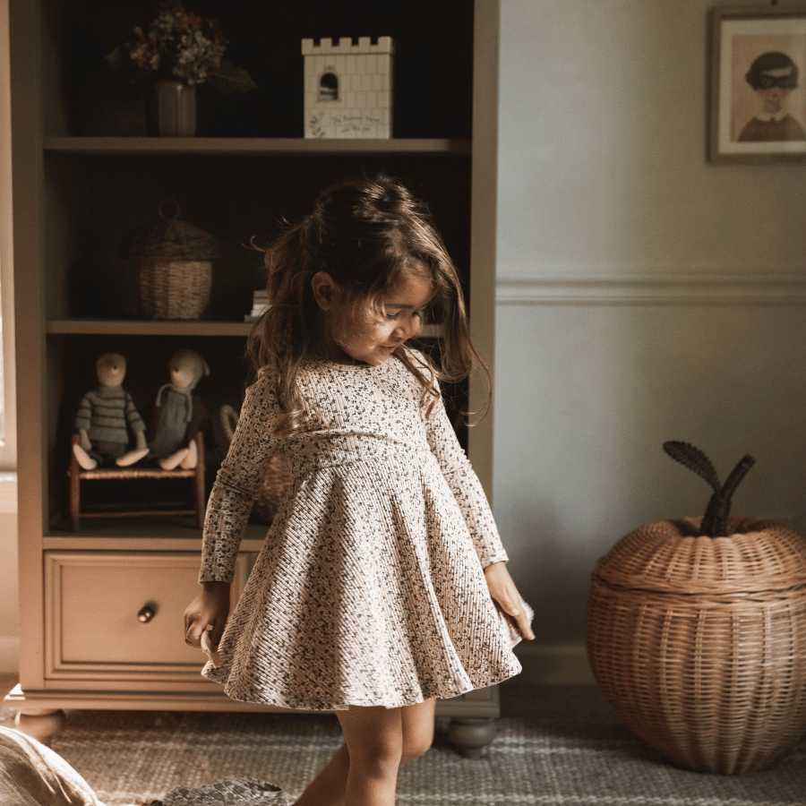 The Printed Long Sleeve Dress - Adelyn