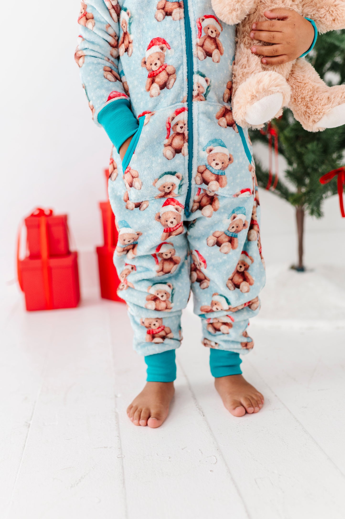 Beary Merry Microfleece Hooded Jumpsuit