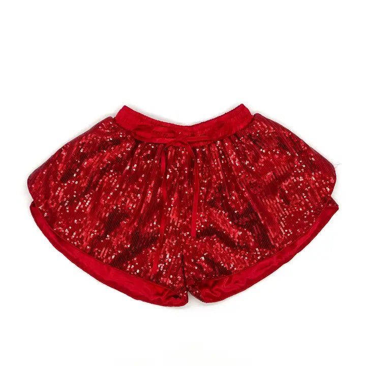 Red Sequin Butterfly Shorts