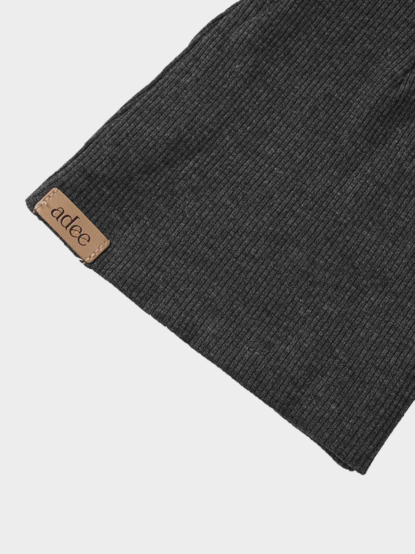 Mock Neck Beanie - Heather Grey