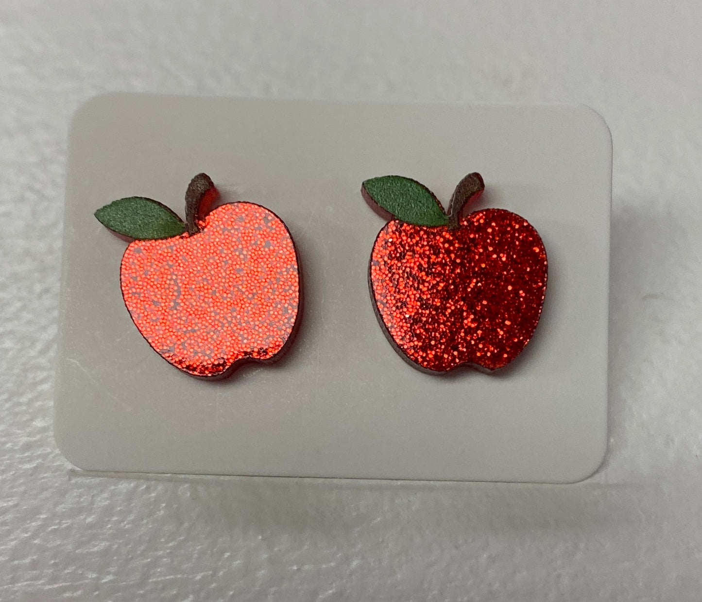 Glitter Apple Earrings