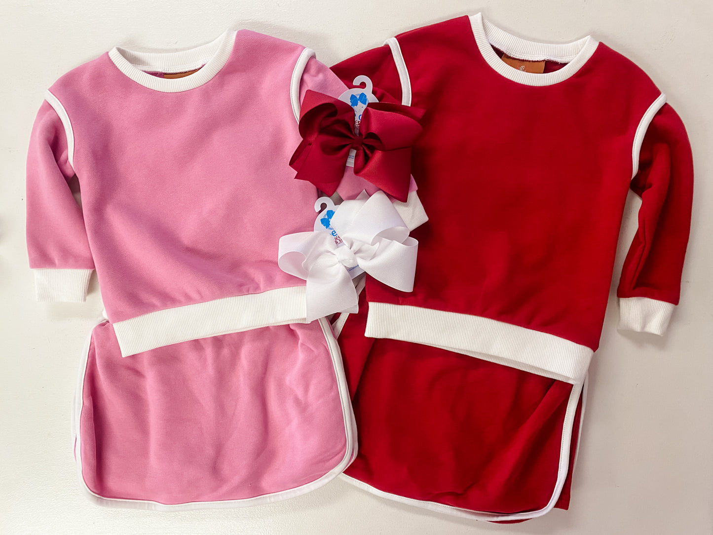 Skort Set – Maroon & White Trim Girls Outfit