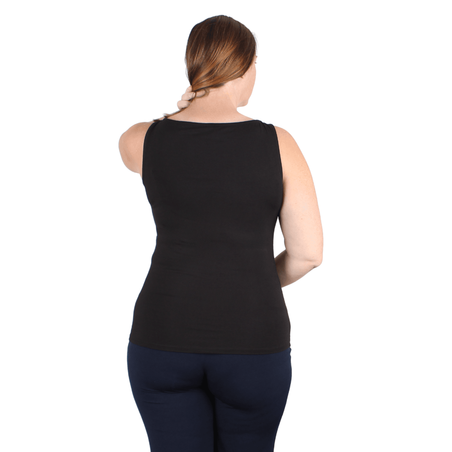 Natural Compact Boat Neck Tank | Black