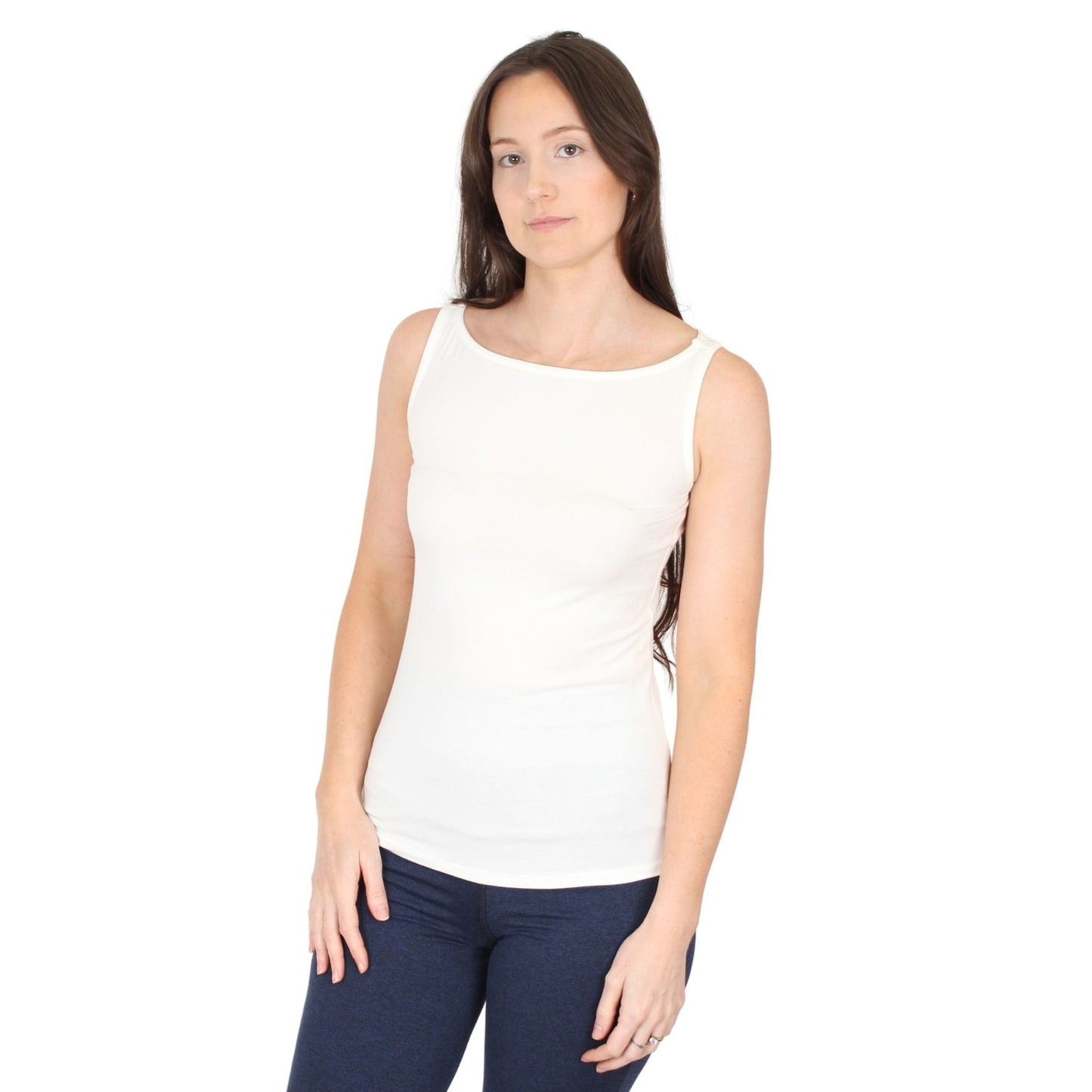 Natural Compact Boat Neck Tank | Soft White