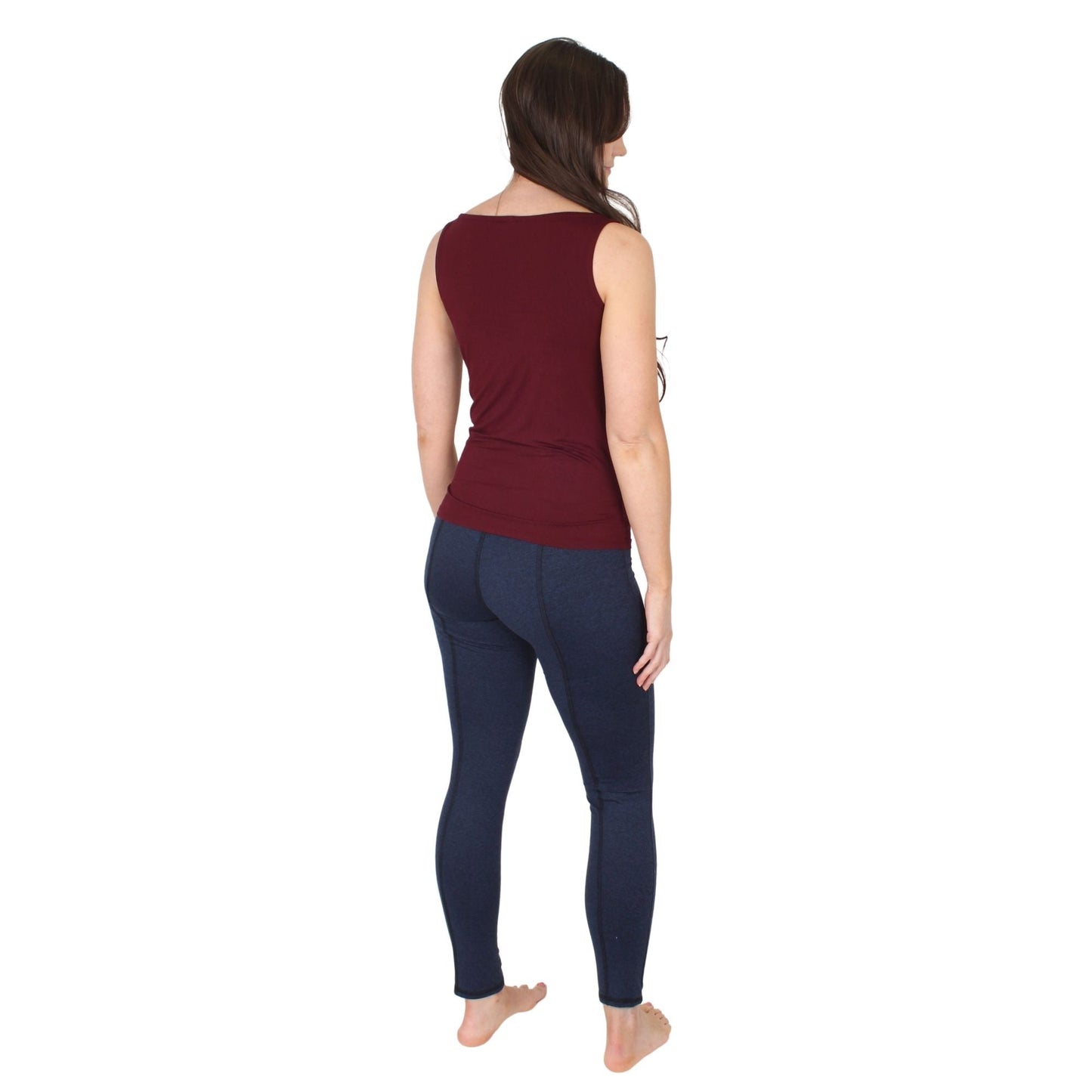 Natural Compact Boat Neck Tank | Burgundy