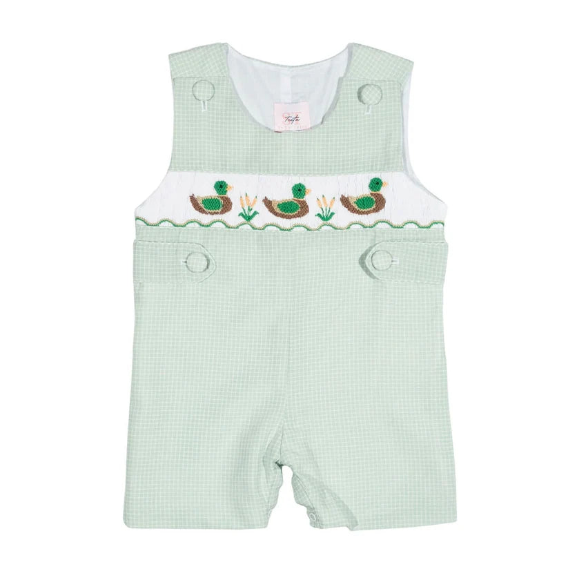 Boys Green Smocked Mallard Duck Jon Jon | Hunting Outfit