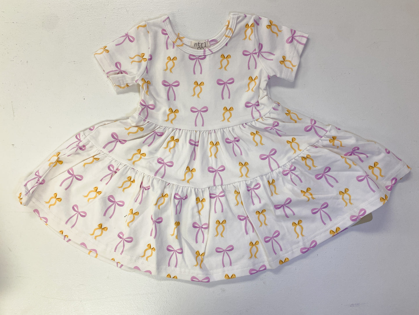 Put a Bow On It! Twirl Dress & Biker Shorts Set – Purple & Gold