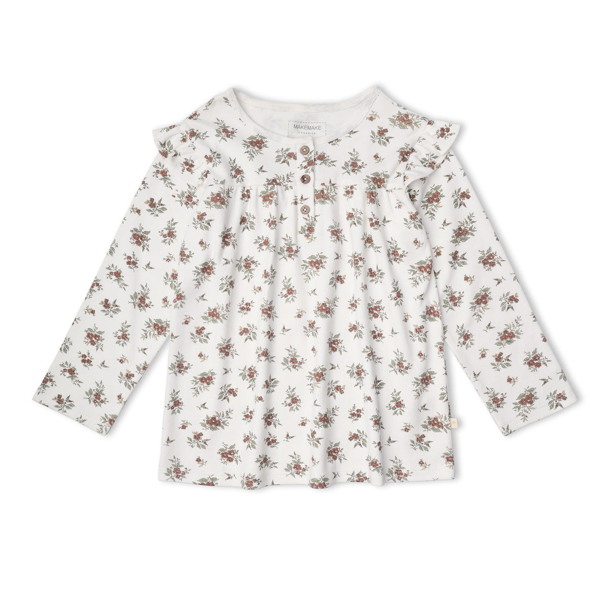 Organic Ruffle Sleeve Top Set of 2 - Winter Berry + Olive