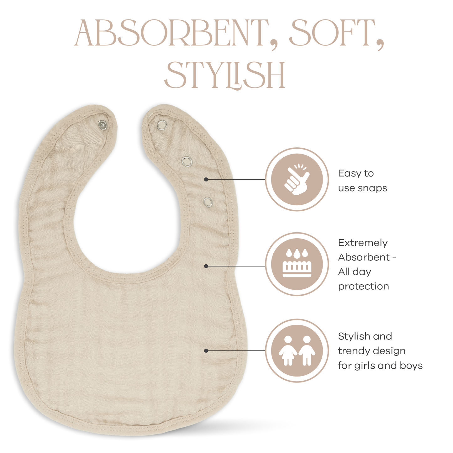 Muslin Bibs in Sand