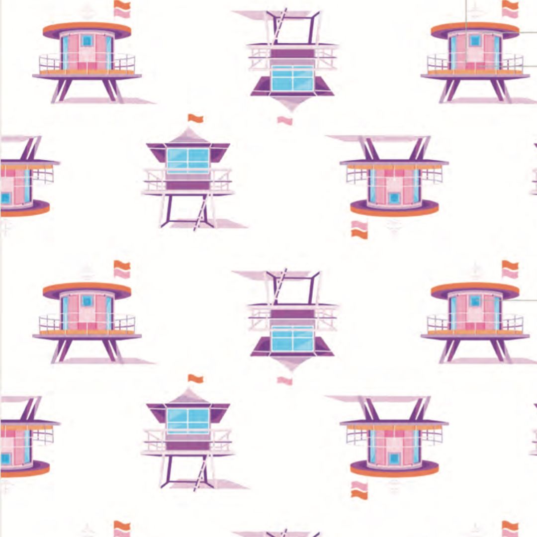 Miami Beach Watch Pink Zippered Romper