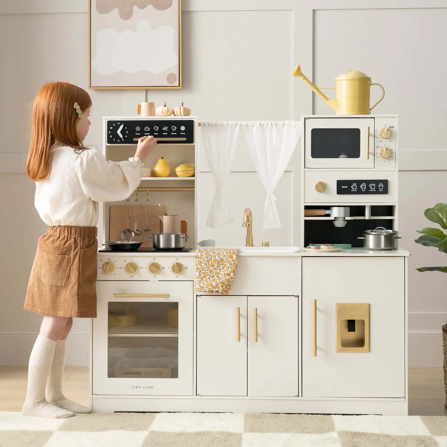 Tiny LandĀ® Play Kitchen with Running Water - Iconic Aqua Kitchen in Cream