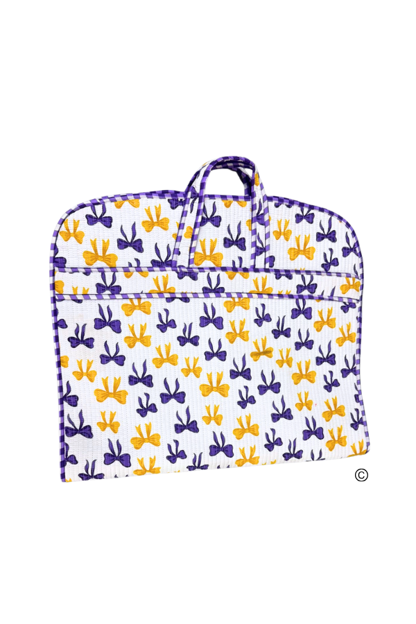 SC - ETA 7/30-8/13 Sideline Social Purple and Yellow Bow Garment Bag