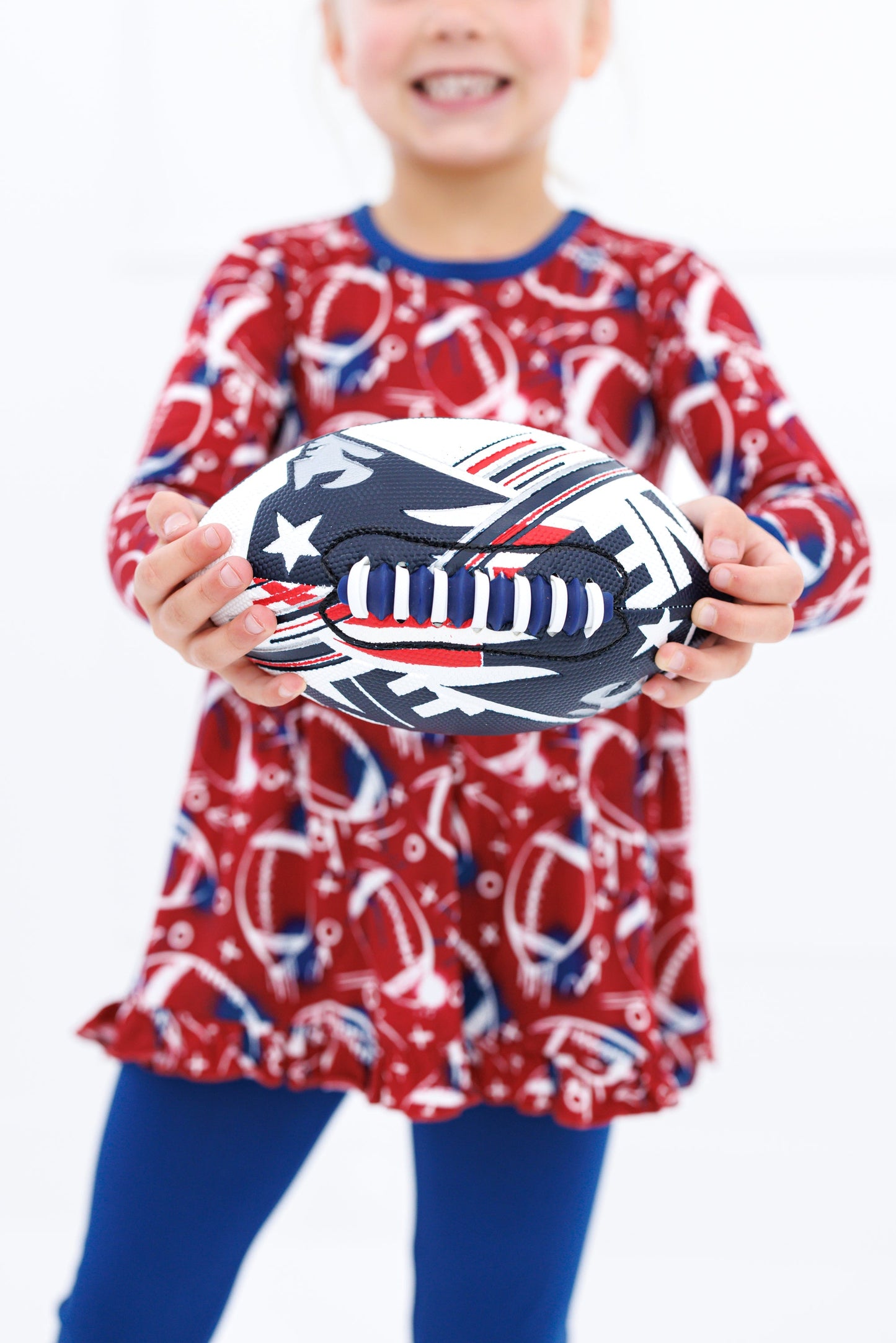 Graffiti Football Peplum Set : RED AND NAVY