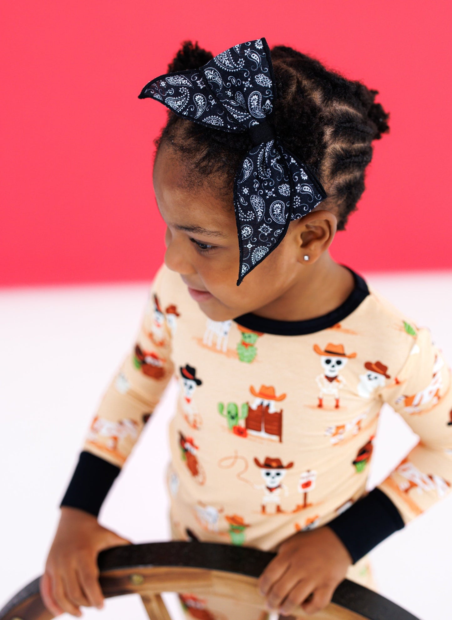 Black Paisley Clippy Bow