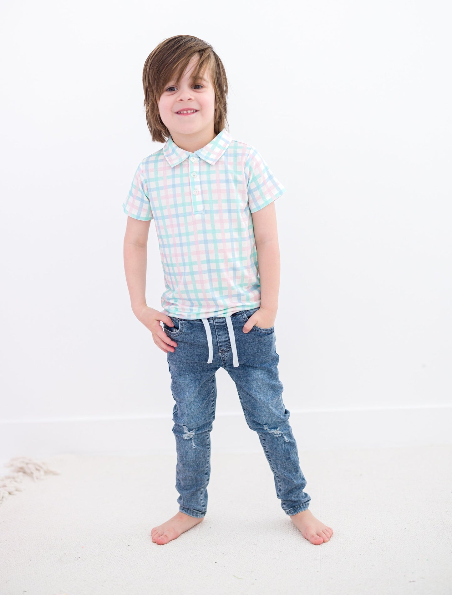 Pastel Gingham Polo Shirt