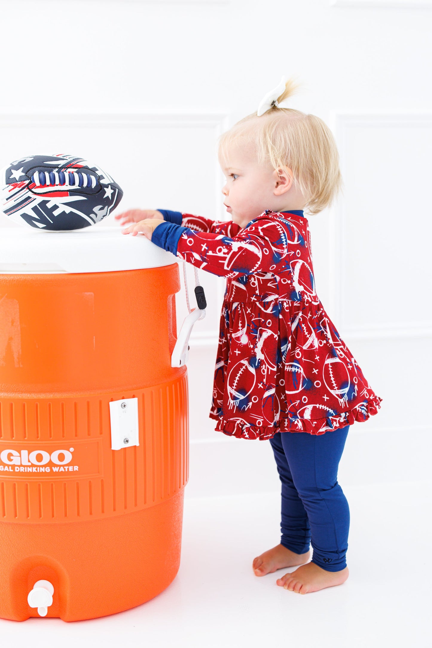 Graffiti Football Peplum Set : RED AND NAVY