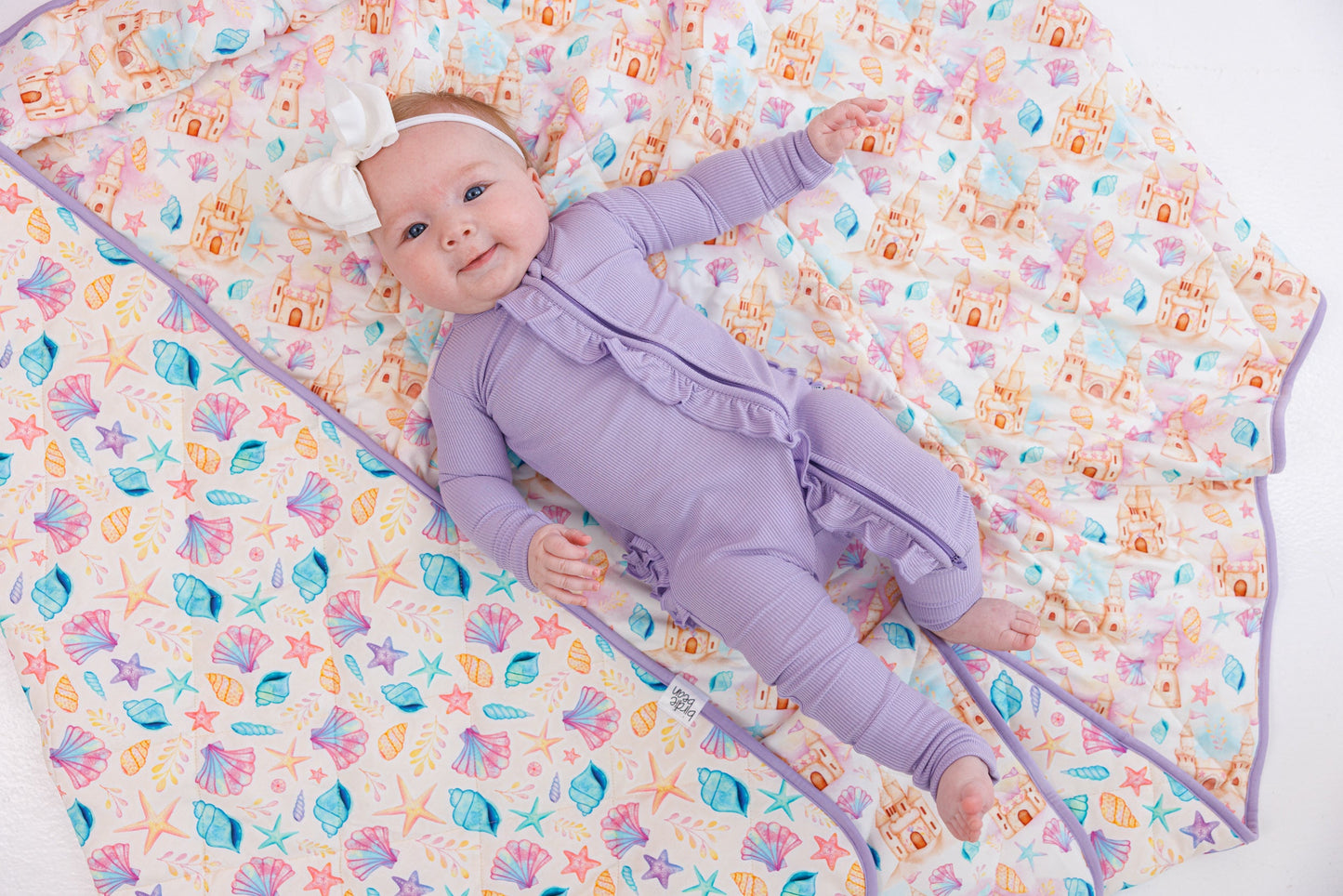 Lavender Ribbed Ruffle Convertible Romper