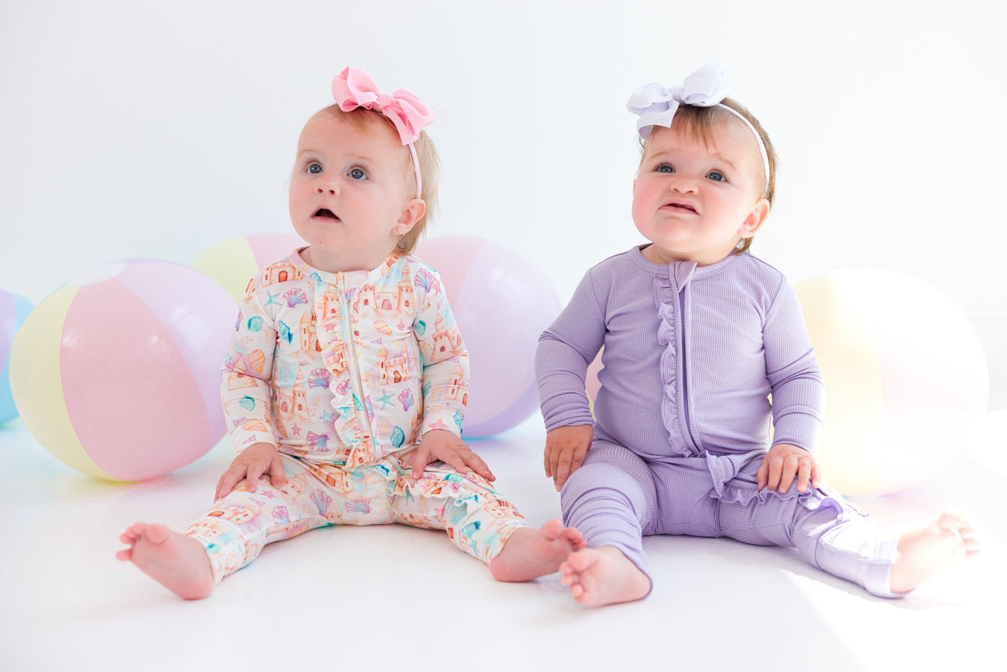 Lavender Ribbed Ruffle Convertible Romper