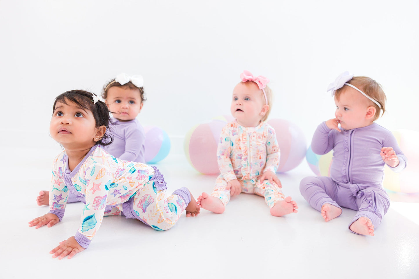 Lavender Ribbed Ruffle Convertible Romper
