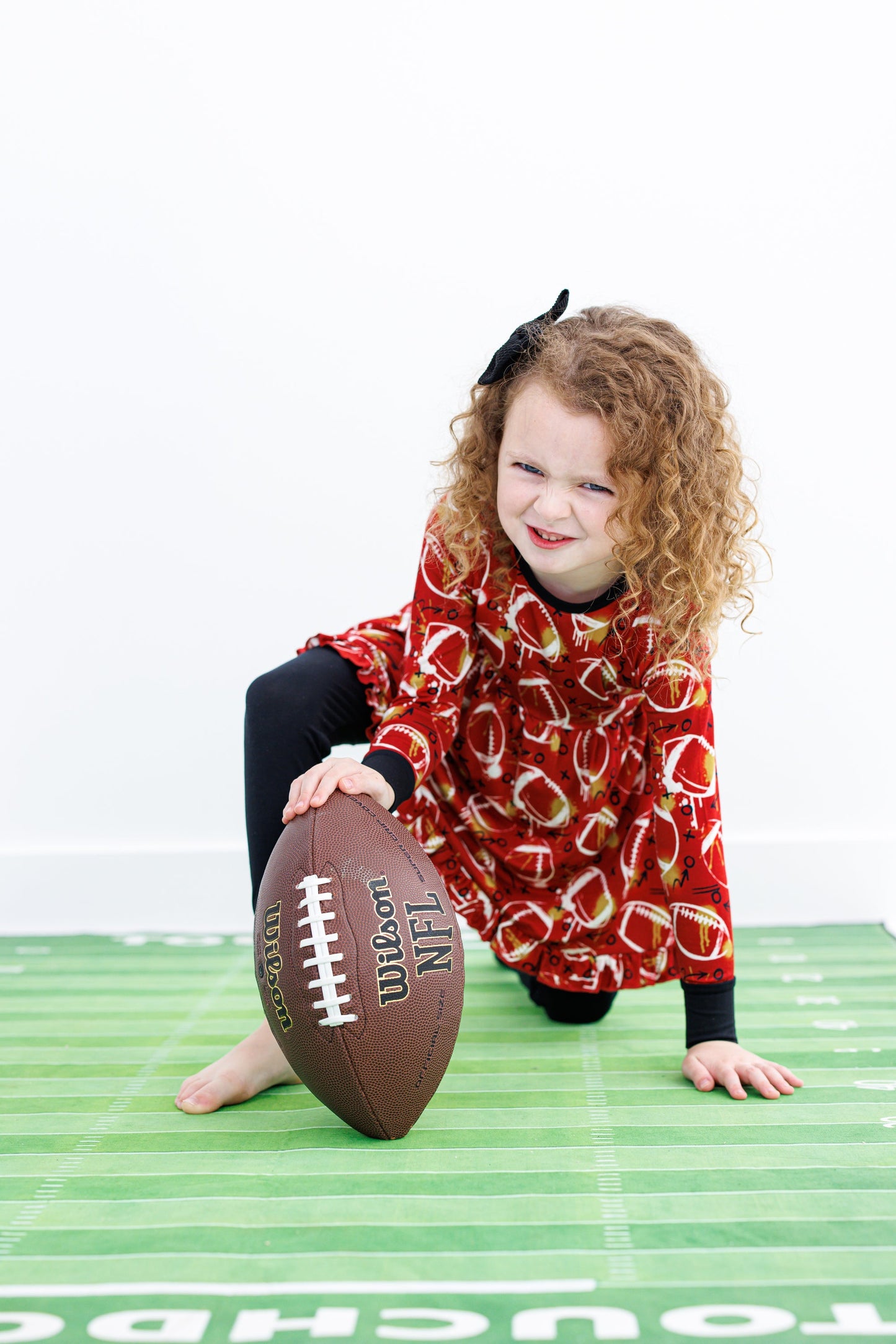 Graffiti Football Peplum Set : RED AND GOLD