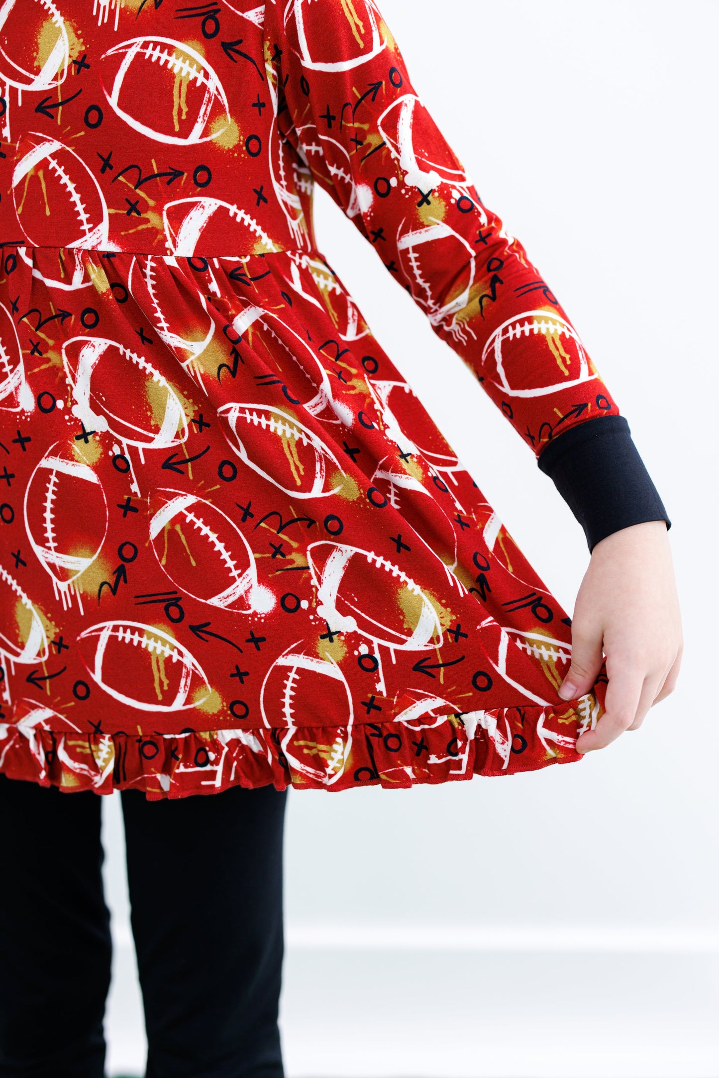 Graffiti Football Peplum Set : RED AND GOLD