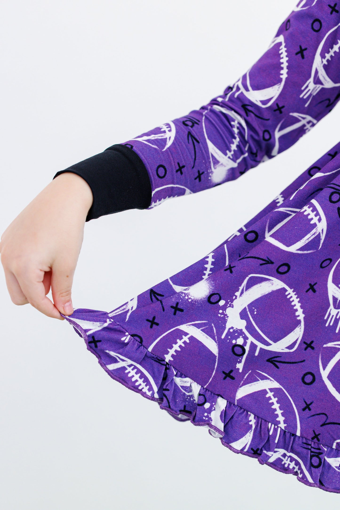 Graffiti Football Peplum Set : PURPLE AND WHITE