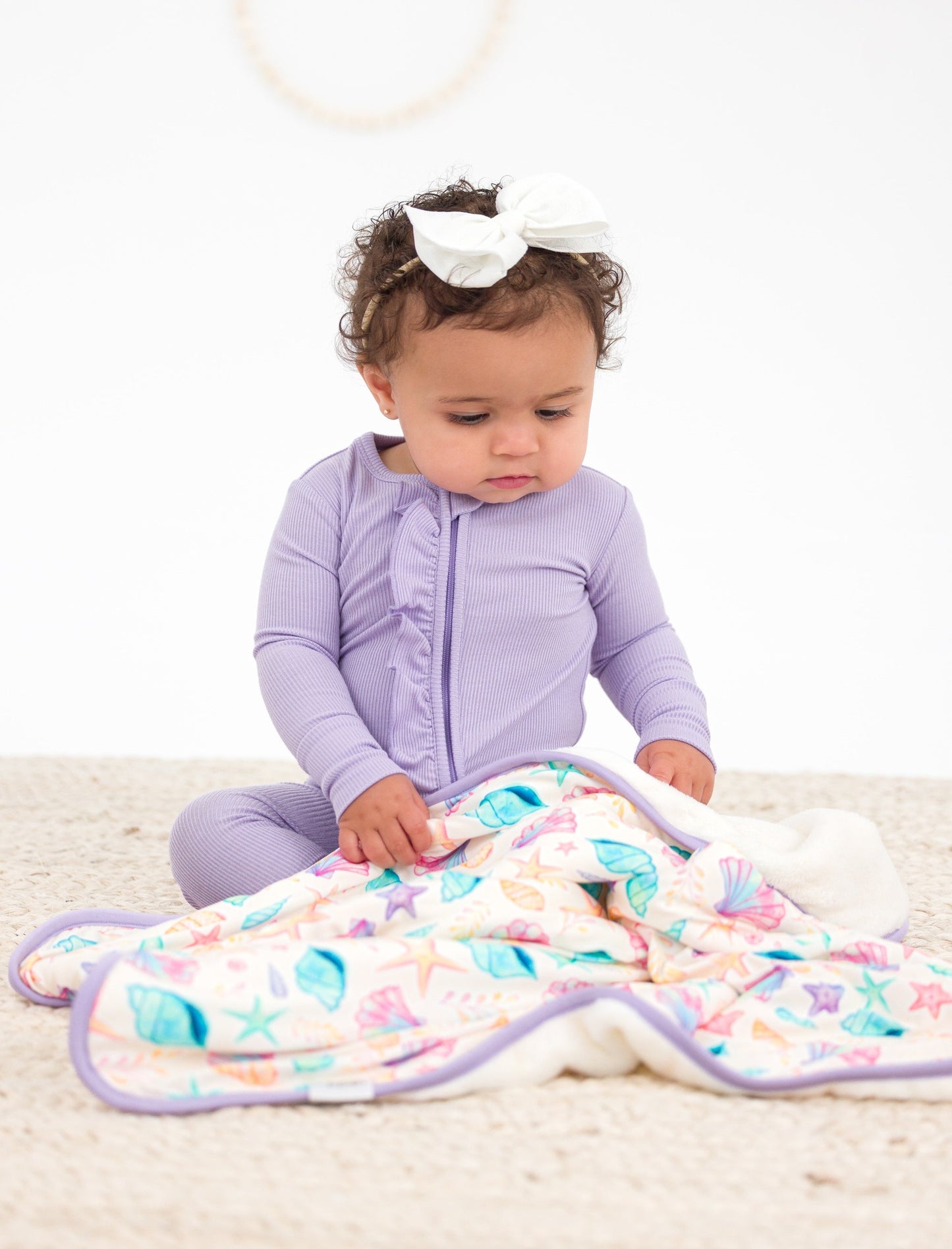 Lavender Ribbed Ruffle Convertible Romper