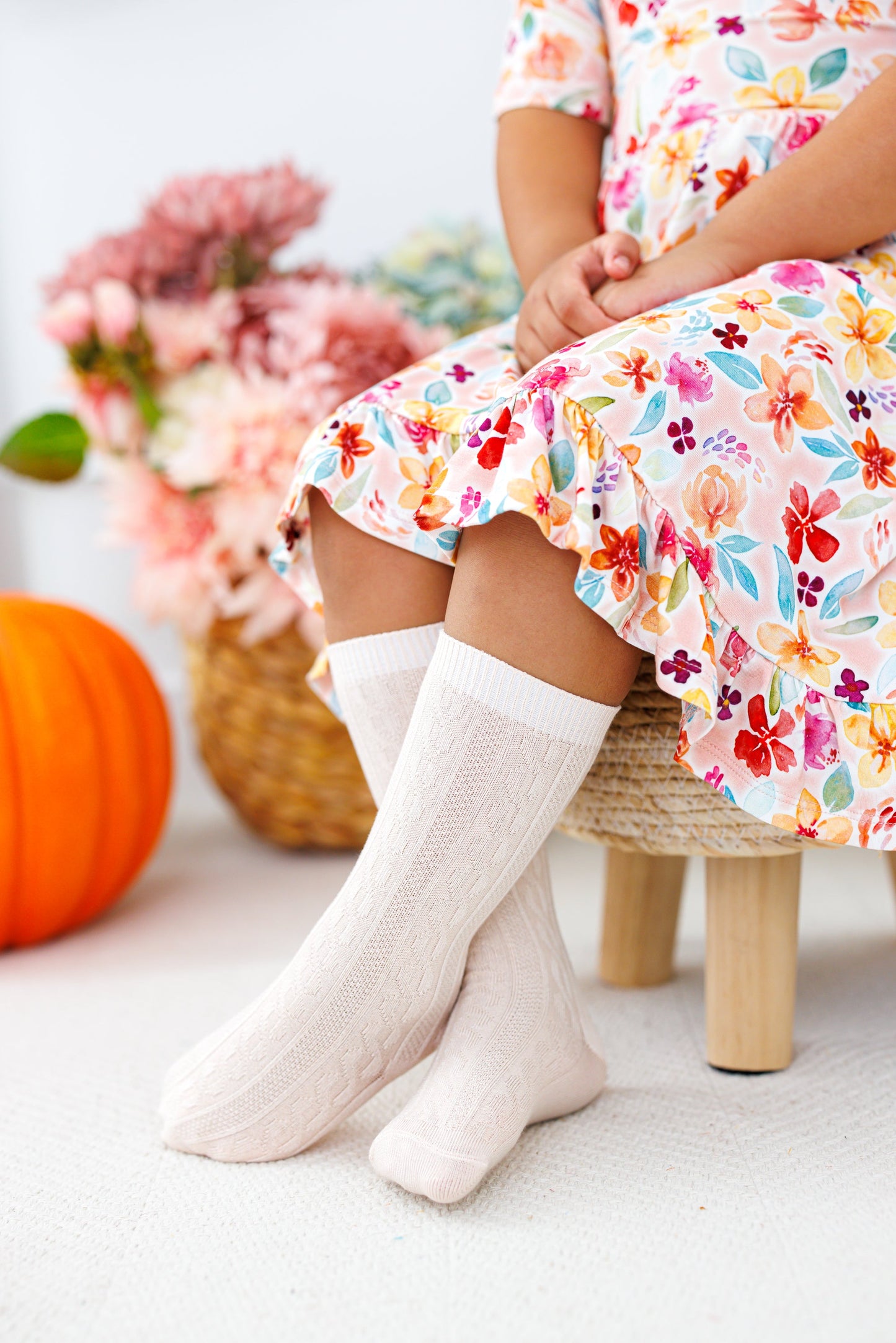 Knee-High Socks Set- MOSS AND LATTE