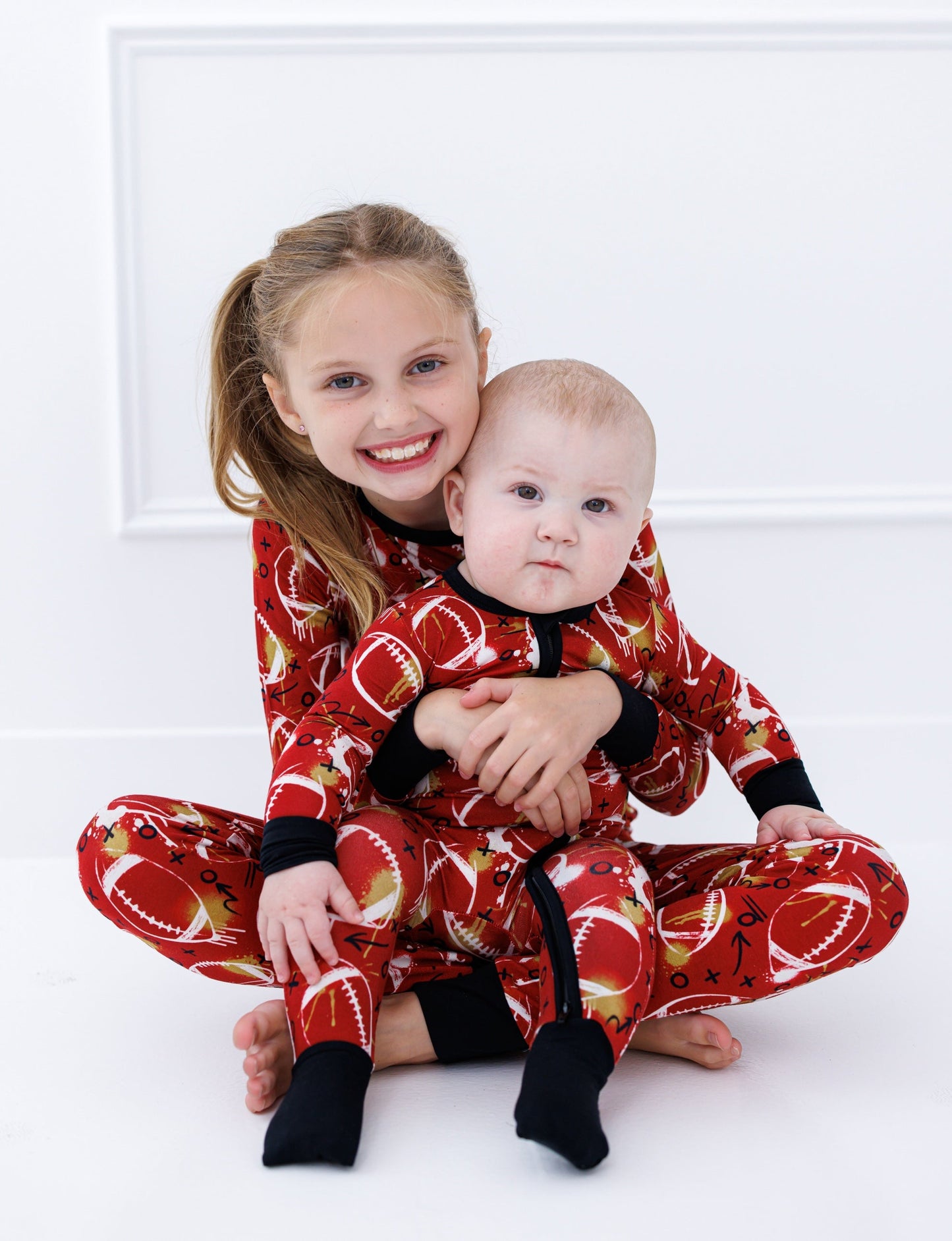 Graffiti Football Convertible Romper : RED AND GOLD