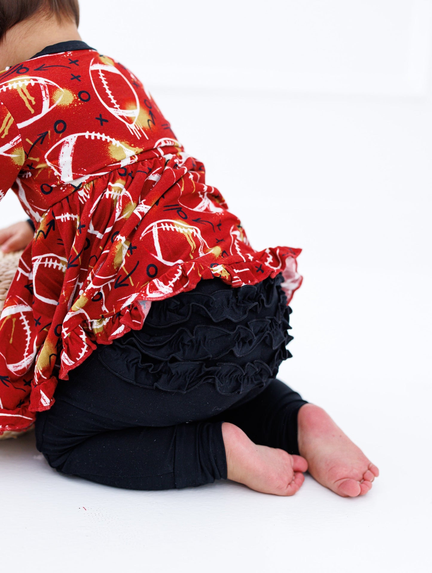 Graffiti Football Peplum Set : RED AND GOLD