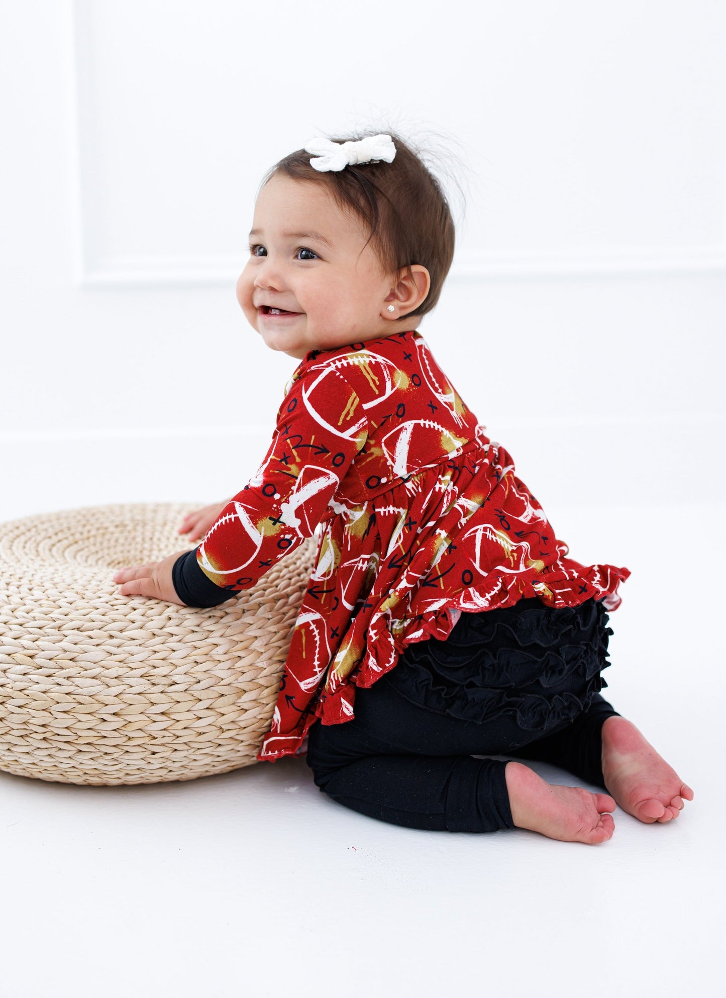 Graffiti Football Peplum Set : RED AND GOLD