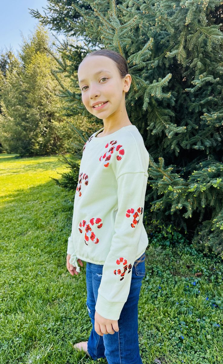Candy Canes Tween Christmas Sweatshirt