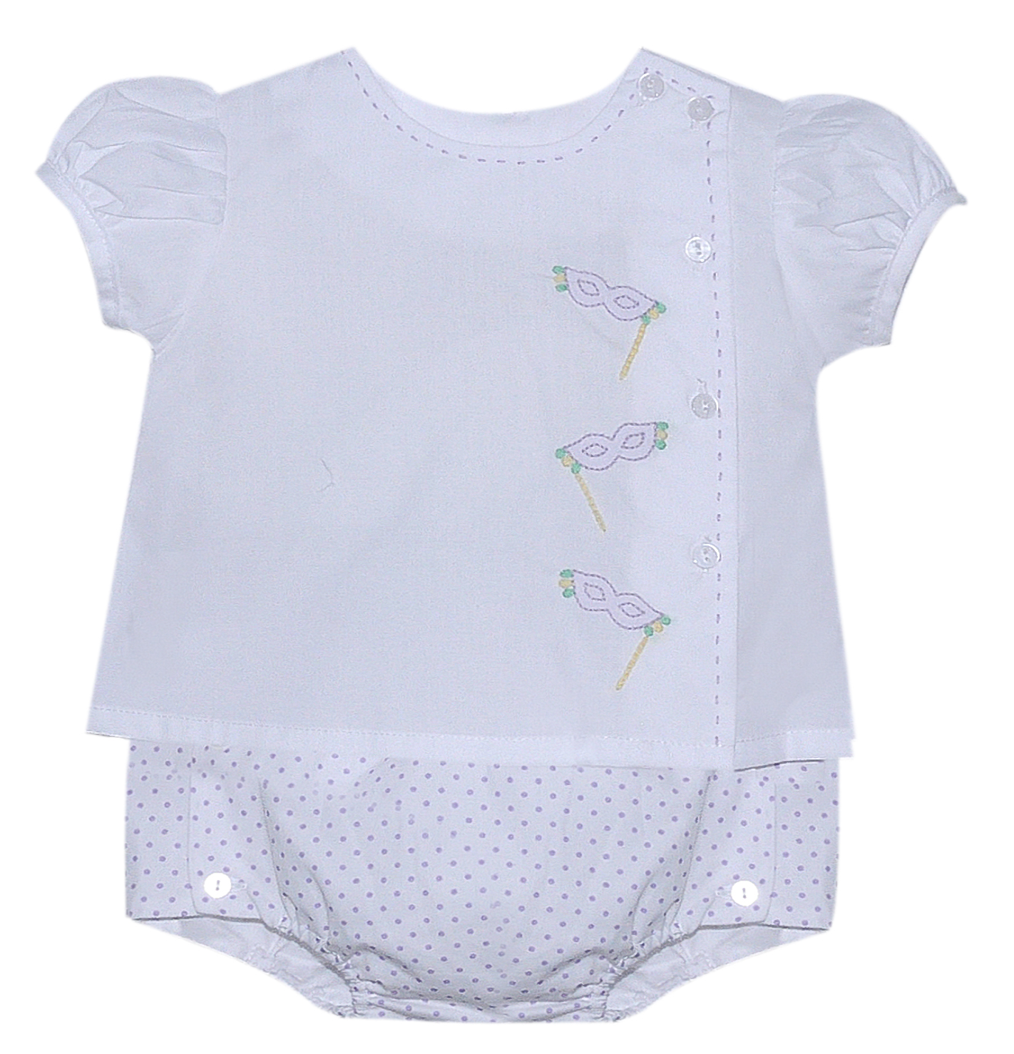 Mardi Gras Mask Diaper Set-Girl