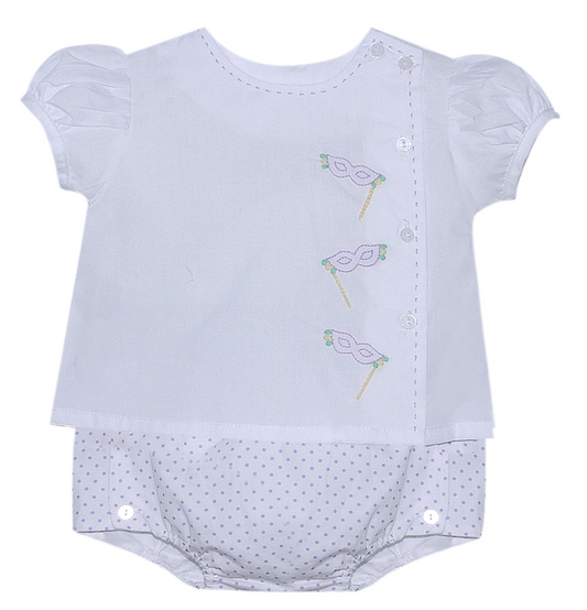 Mardi Gras Mask Diaper Set-Girl