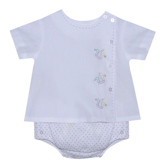 Mardi Gras Jester Diaper Set-Boy