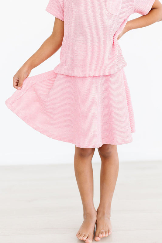 Bubblegum Pink Scrunchy Twirl Skort