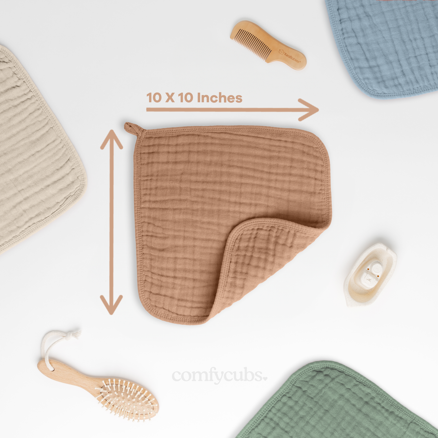 Muslin Washcloths in Caramel