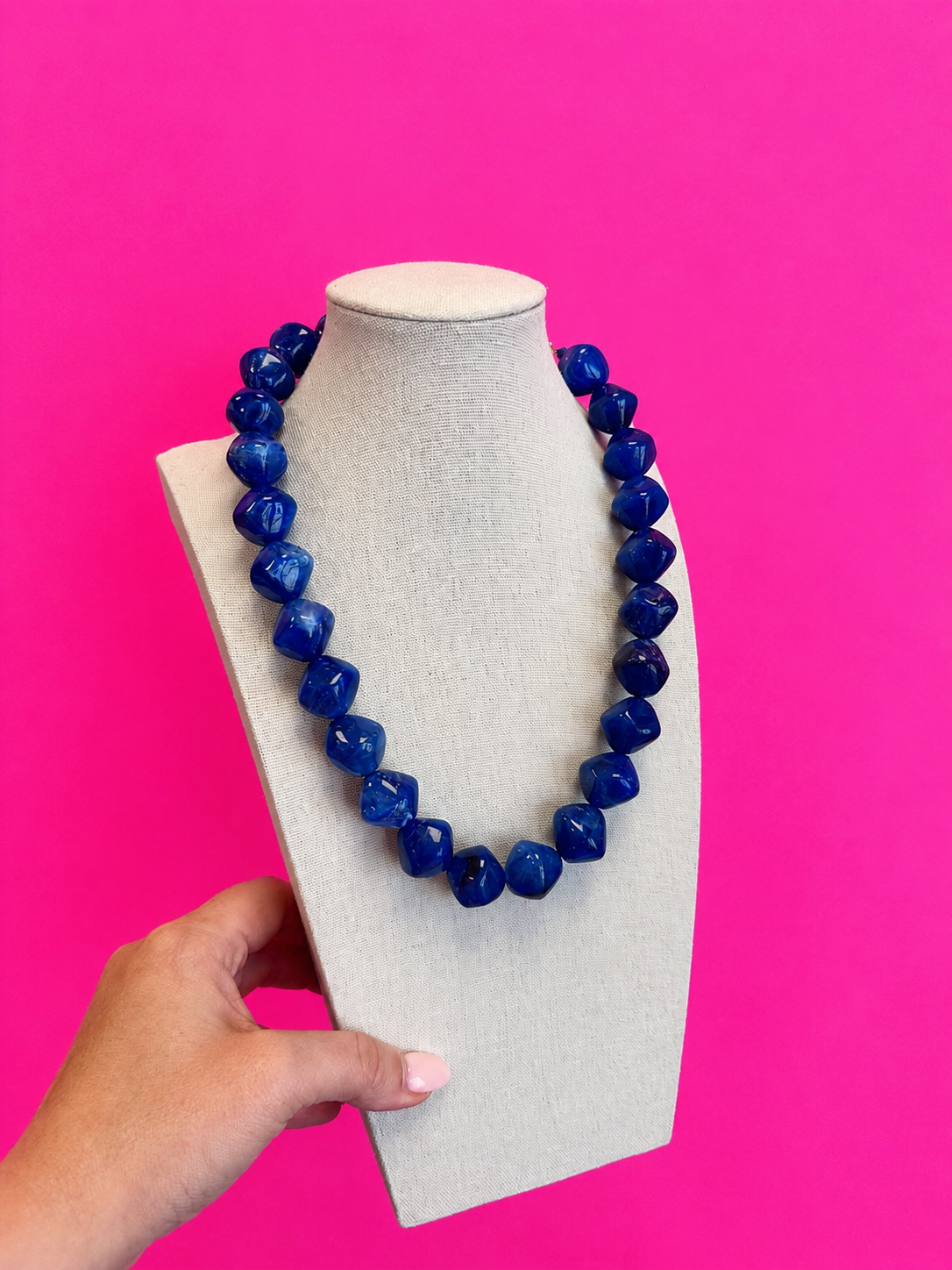 Stone Necklace - Navy
