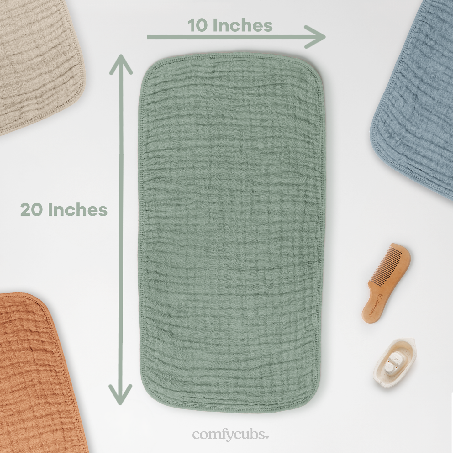 Muslin Burp Cloths in Fern