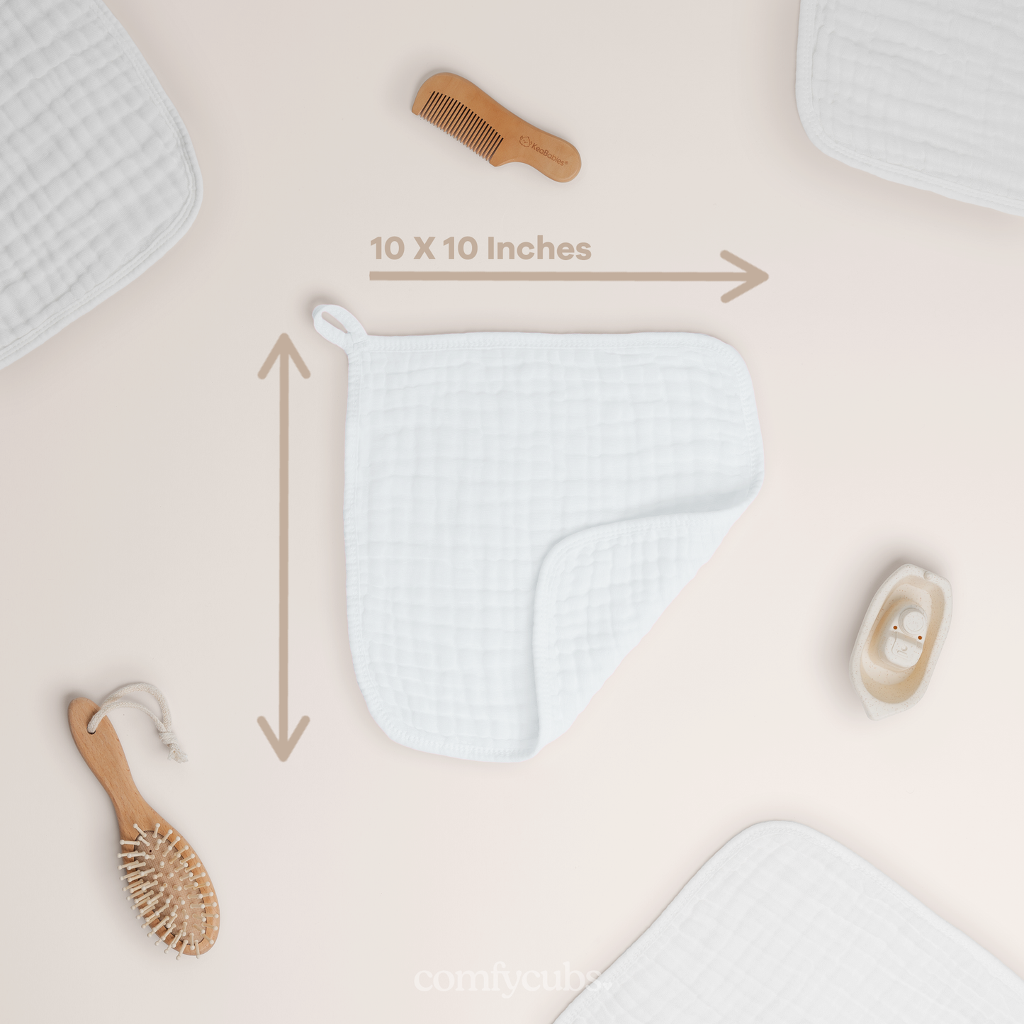 Muslin Washcloths in White