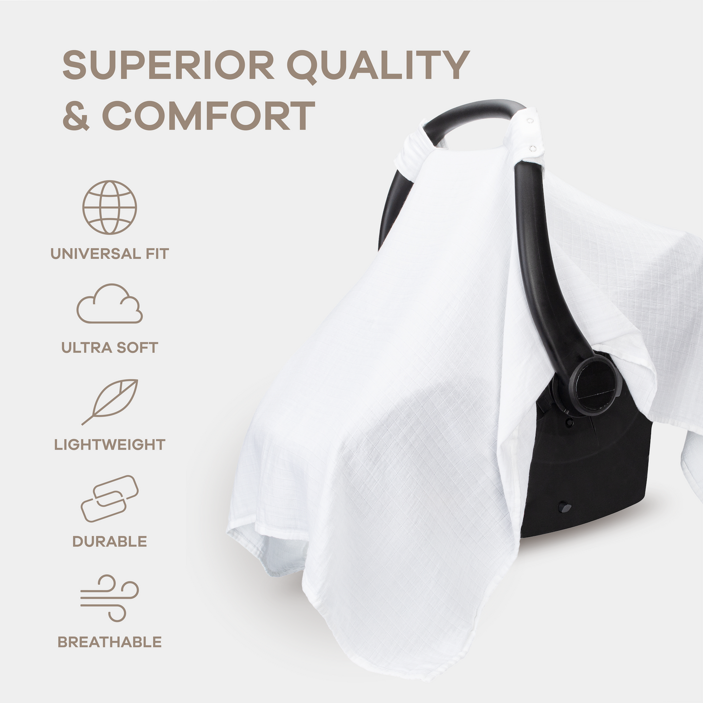 Baby Car Seat Cover in White