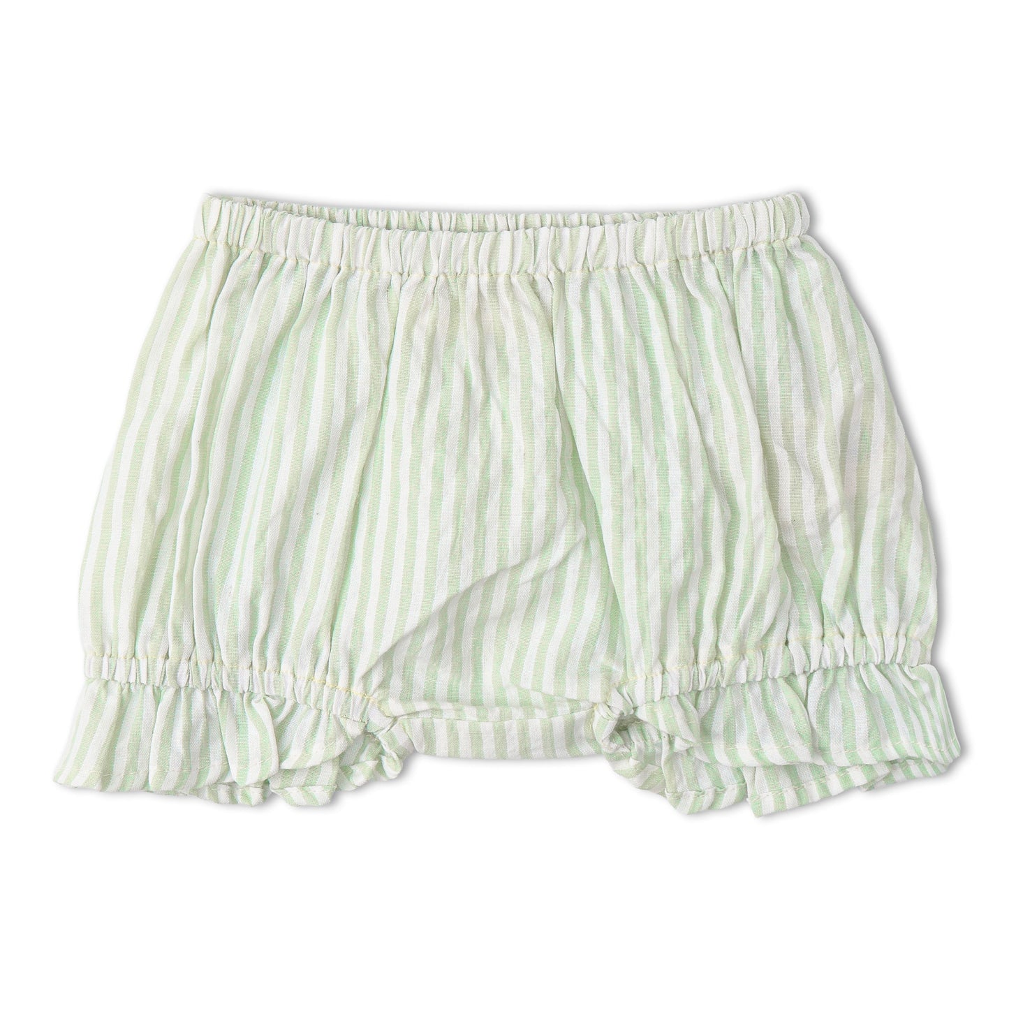 Organic Smocked Top And Bloomer Set - Basil Stripes