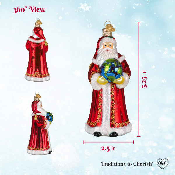 World Peace Santa Ornament