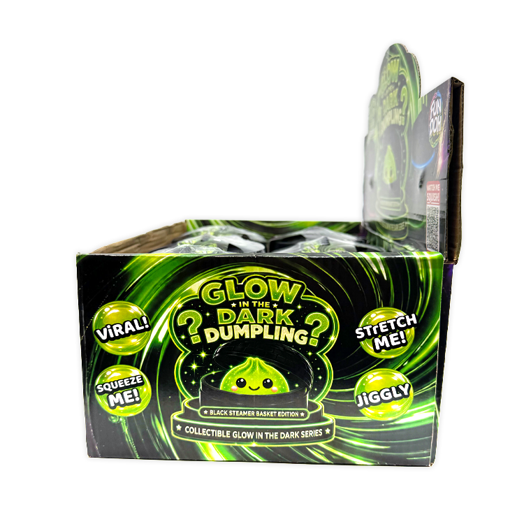 Fun Doh Collectible Glow-in-the-Dark Mystery Dumpling Squishy ā Black Capsule
