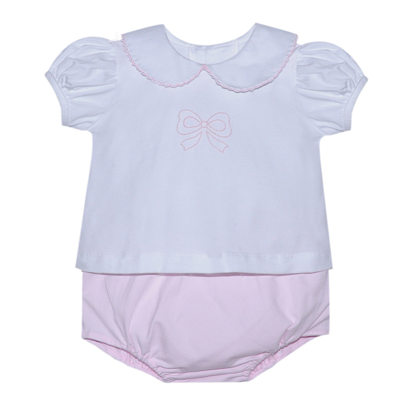 Bailey Pink Bow Diaper Set