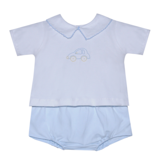Blue Car Diaper Set