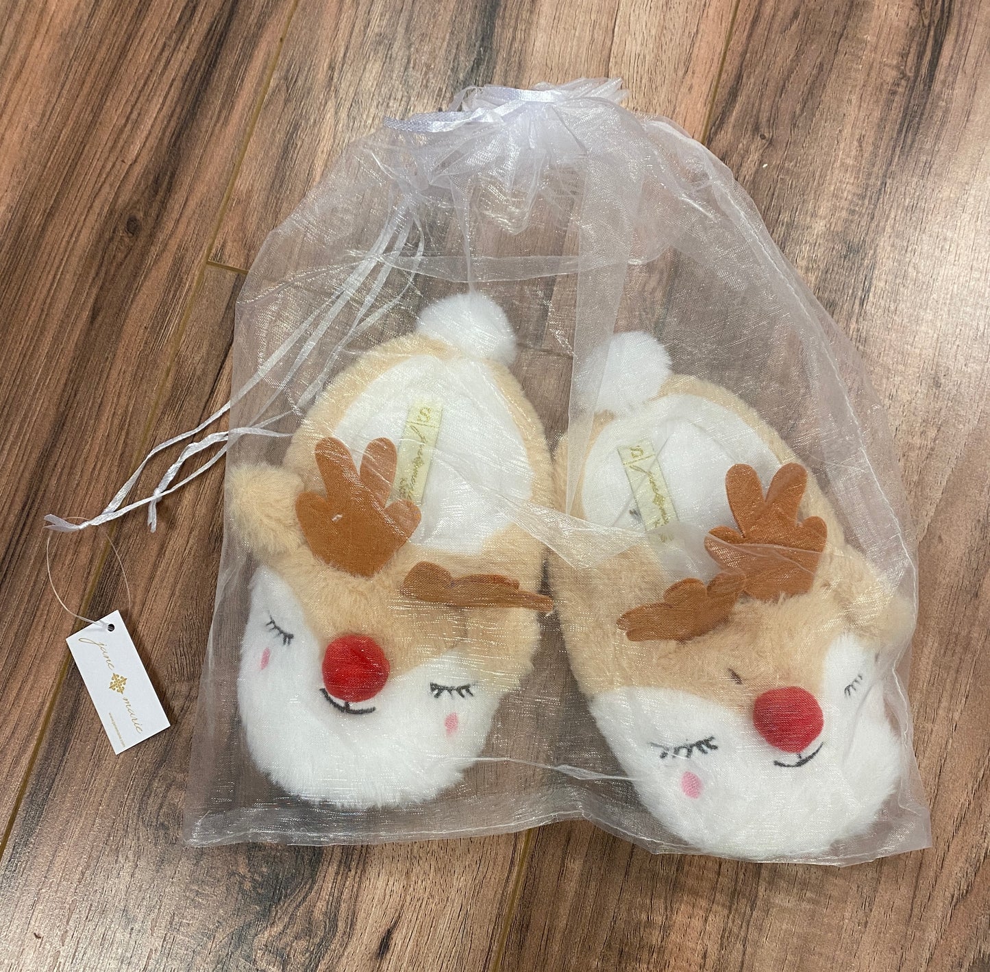 Kids Reindeer Closed Toe Slippers – Gift-Ready Holiday Fuzzy House Shoes