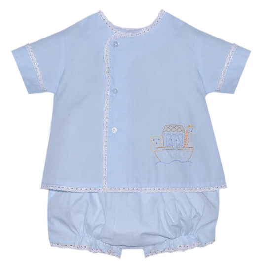 Noah's Ark Blue Diaper Set