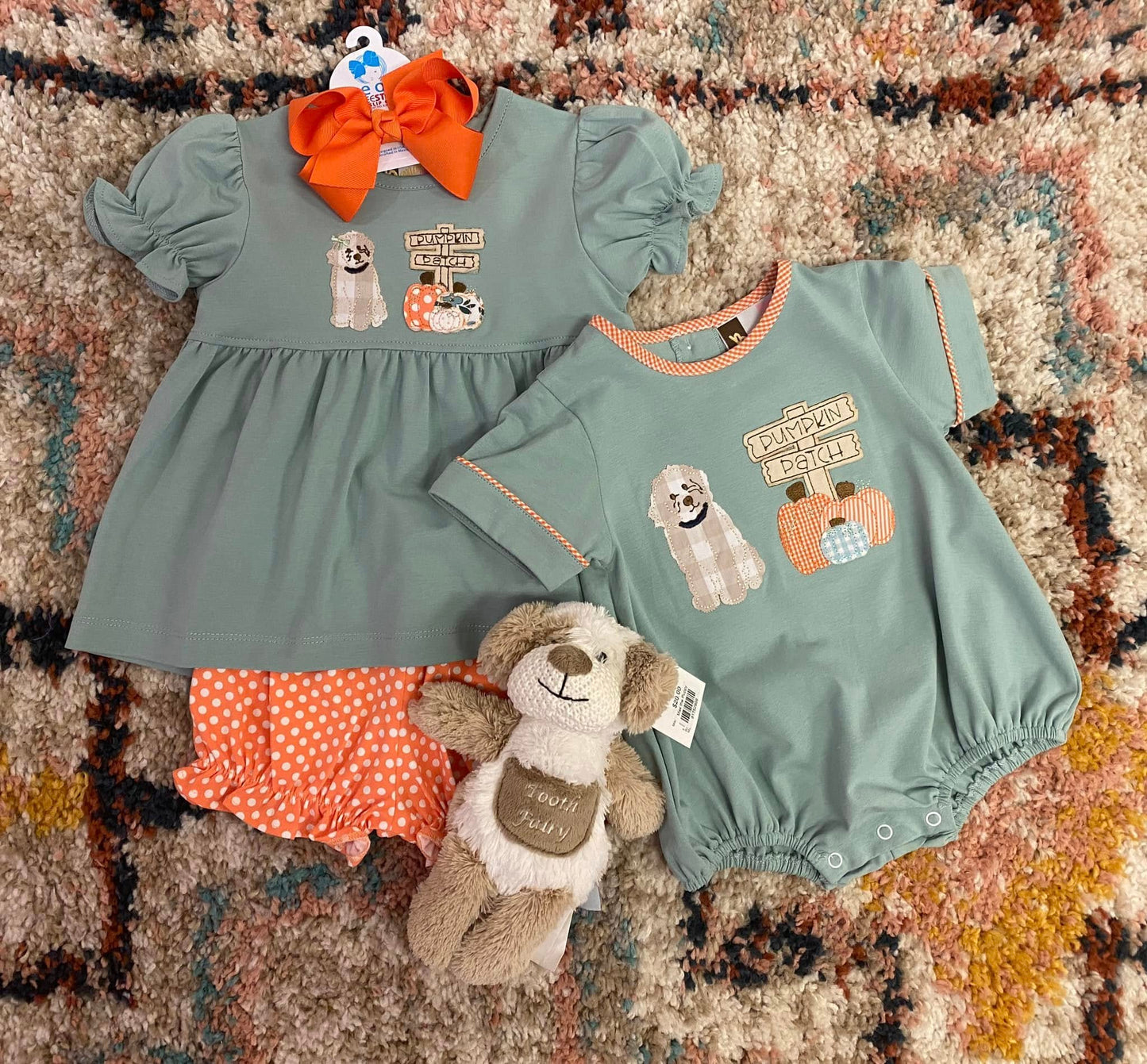 Pumpkin Patch Applique Boys Bubble – Baby Boy Fall Outfit